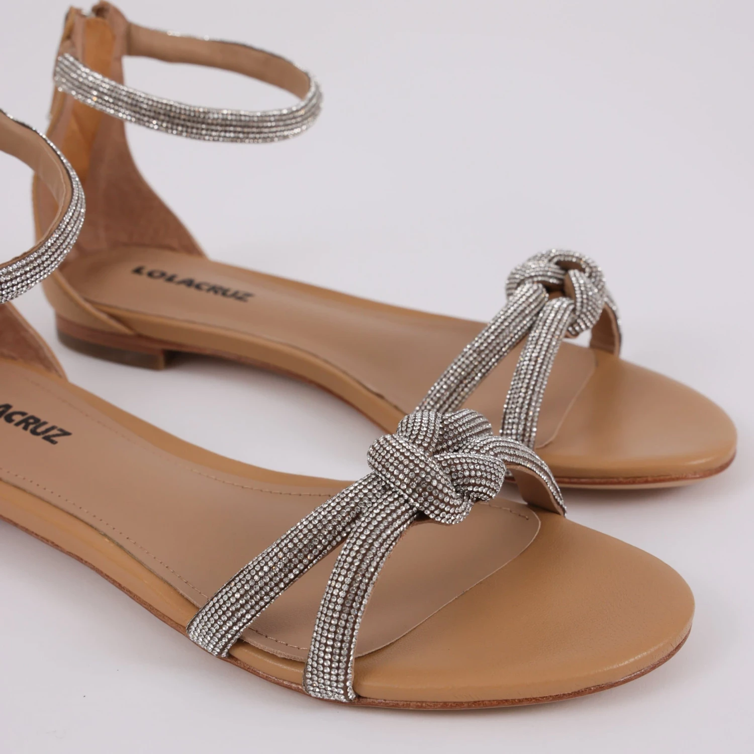Lola Cruz SANDAL KNOT / Camel Glitter 6 Lola Cruz SANDAL KNOT / Camel Glitter