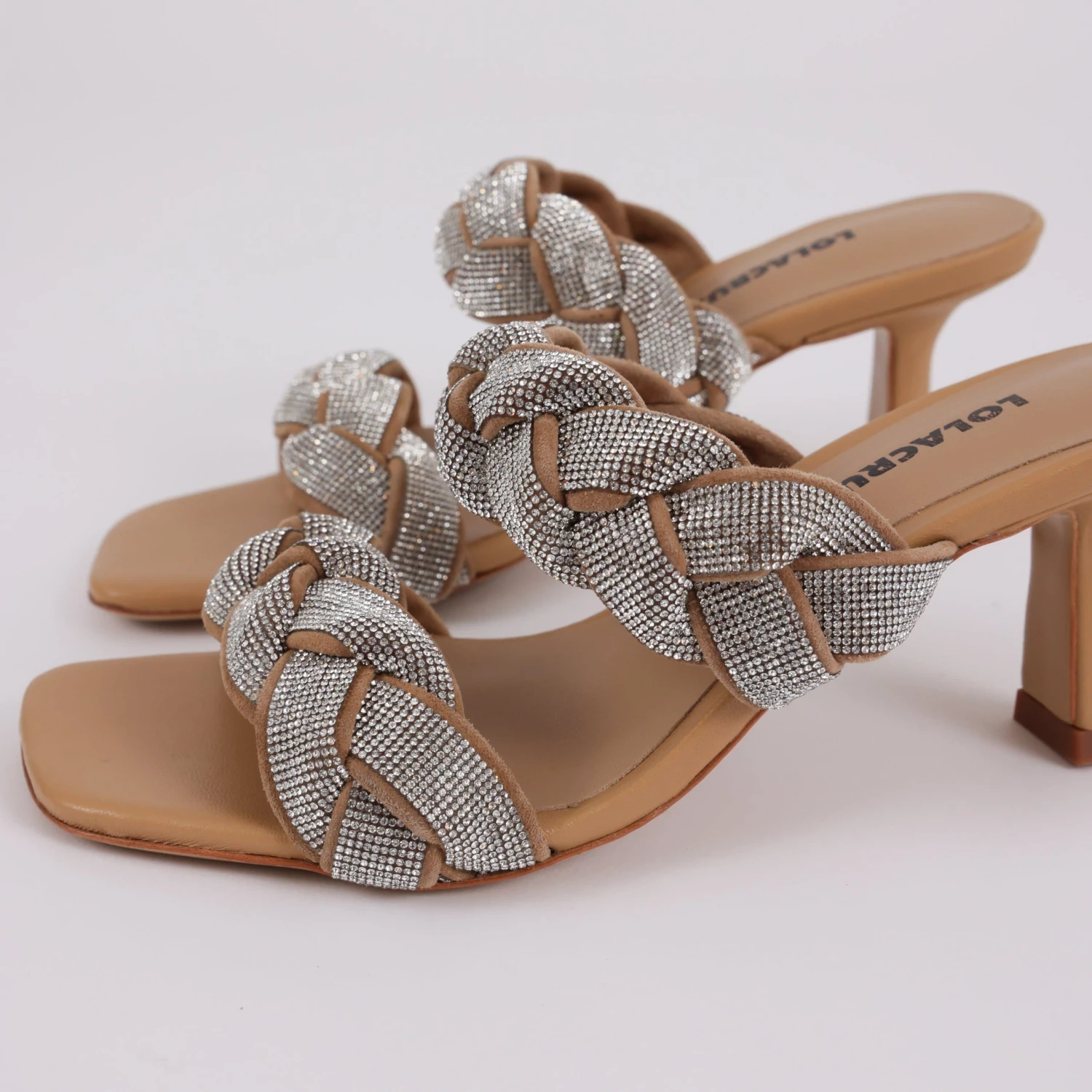 Lola Cruz Sandals SANDAL KNOT HIGH / Camel Glitter 4 Lola Cruz Sandals SANDAL KNOT HIGH / Camel Glitter