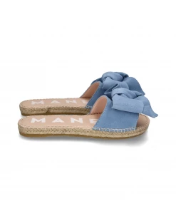 Manebi New Arrivals FLAT SANDALS WITH BOW | Hamptons Placid Blue