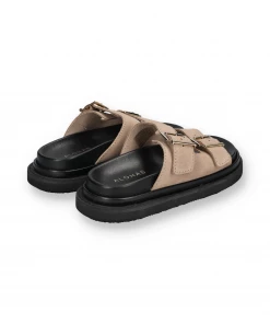 ALOHAS BUCKLE STRAP SANDALS | Suede Taupe New Arrivals