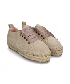 Manebi LACE-UP ESPADRILLES | Hamptons Champagne Beige