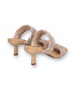 Lola Cruz SANDAL KNOT HIGH 091Z00BK | Nude Glitter